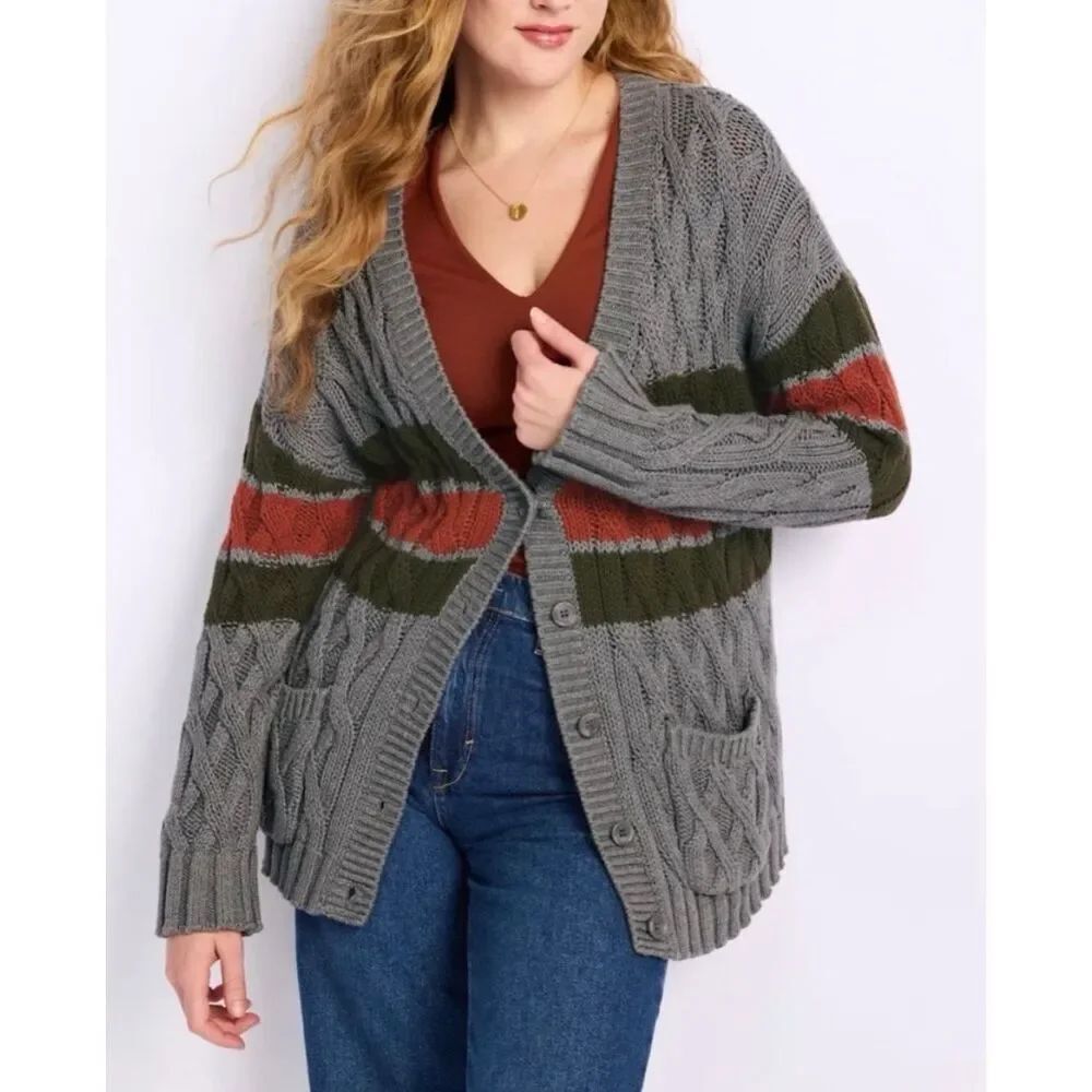 ✨STITCHES & STRIPES Chunky Knit Waverly Sz XL Cardigan✨